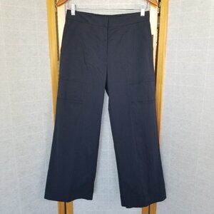 New Elliot Lauren Navy Blue Pants Lightweight Cotton Size 4 NWT Wide Ankle Crop